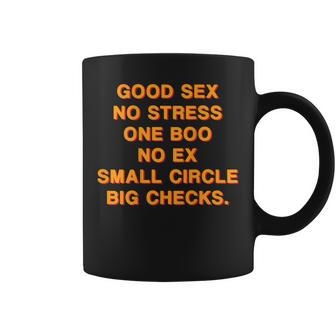 Good Sex No Stress One Boo No Ex Small Circle Big Checks Coffee Mug | Crazezy UK