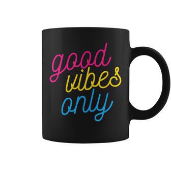 Good Vibes Only Pansexual Pride Lgbtq Pan Flag Coffee Mug - Monsterry DE