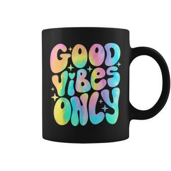 Good Vibes Only Tie Dye Groovy Retro 60S 70S Peace Love Coffee Mug - Monsterry DE