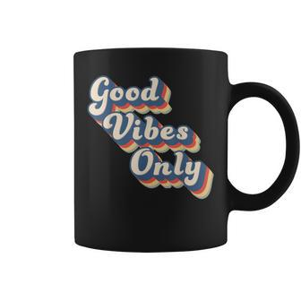 Good Vibes Only Vintage Summer Casual Vacation Coffee Mug - Monsterry DE