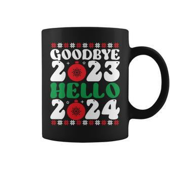 Goodbye 2023 Hello 2024 Christmas Xmas Happy New Year's Eve Coffee Mug | Mazezy