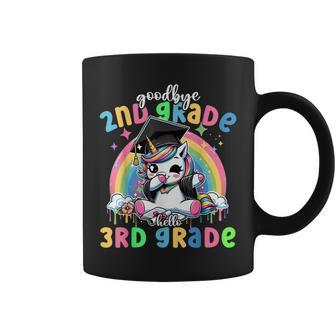 Goodbye 2Nd Second Grade Unicorn Hello 3Rd Grade Cap Gown Coffee Mug - Monsterry UK