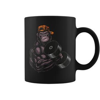 Gorilla Dumbbell Fitness Workout Gym For Lover Bodybuilding Coffee Mug - Monsterry