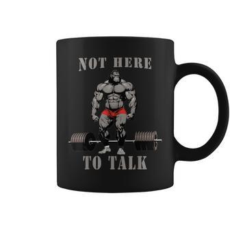 Gorilla Dumbbell T Workout Gym Gorilla Bodybuilder Ape Coffee Mug - Monsterry