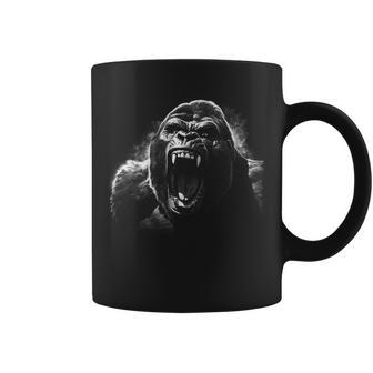 Gorilla Face Angry Growling Scary Silverback Gorilla Coffee Mug | Mazezy