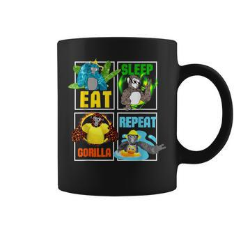 Gorilla Monkey Tag Vr Game Birthday Boys Eat Sleep Repeat Coffee Mug - Seseable