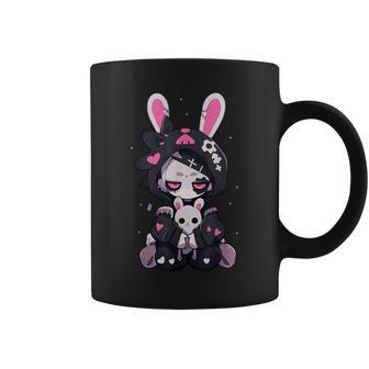 Goth Bunny Anime Girl Cute E-Girl Gothic Outfit Grunge Coffee Mug - Seseable