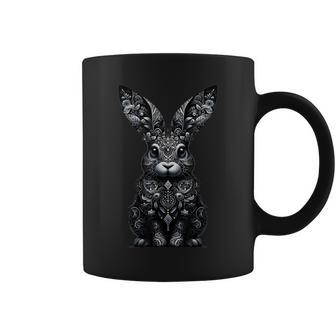 Gothic Easter Cute Goth Black Bunny Coffee Mug - Seseable