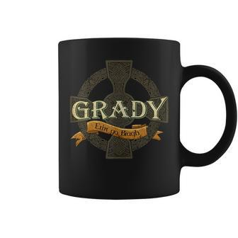 Grady Irish Surname Grady Irish Family Name Celtic Cross Coffee Mug - Seseable