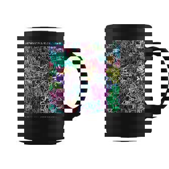 Graffiti Wall Etiquetas Coloridas Patrón Graffiti Arte Callejero Taza de café - Regaloses