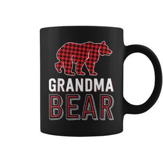 Grandma Bear Red Buffalo Plaid Matching Family Christmas Coffee Mug - Monsterry CA