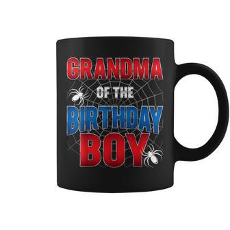 Grandma Of Birthday Boy Costume Spider Web Birthday Party Coffee Mug - Seseable