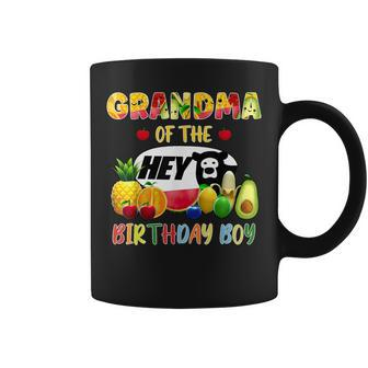 Grandma Of The Birthday Boy Family Fruit Hey Bear Birthday Coffee Mug - Seseable