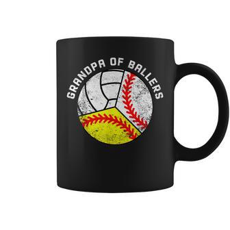 Grandpa Of Ballers Baseball Softball Volleyball Coffee Mug - Monsterry