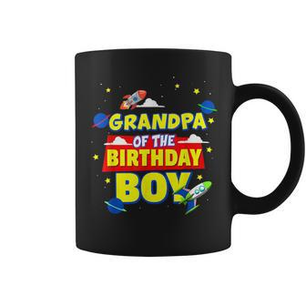 Grandpa Of Birthday Astronaut Boy Outer Space Theme Party Coffee Mug - Monsterry