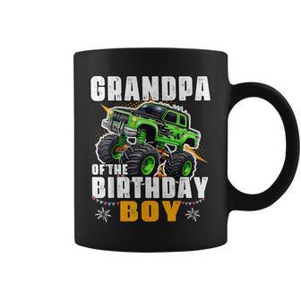 Grandpa Of The Birthday Boy Monster Truck Birthday Family Coffee Mug - Seseable