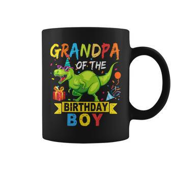 Grandpa Of The Birthday Boy T-Rex Rawr Dinosaur Birthday Boy Coffee Mug - Monsterry CA
