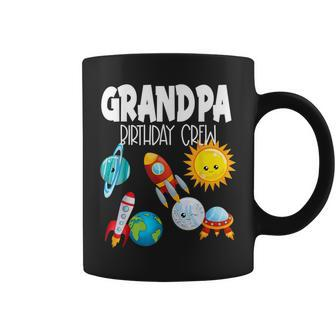 Grandpa Birthday Crew Planets Outer Space Family Matching Coffee Mug - Monsterry AU