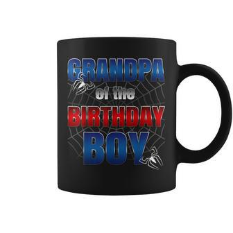 Grandpa Of The Birthday Spider Web Boy Family Matching Coffee Mug - Monsterry
