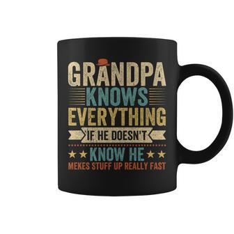 Grandpa Knows Everything 60Th Father's Day Grandpa Coffee Mug - Seseable