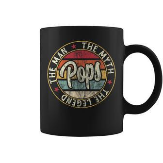 Grandpa Pops The Man The Myth The Legend Grandfather Pops Coffee Mug - Seseable