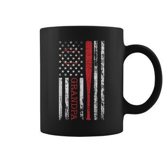 Grandpa Retro Baseball American Flag Dad Dada Fathers Day Coffee Mug - Thegiftio UK