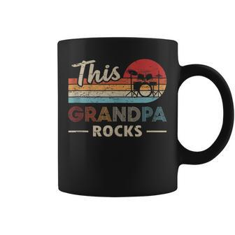 This Grandpa Rocks Drums Rock N Roll Heavy Metal Drummer Coffee Mug | Mazezy