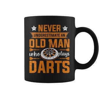 Grandpa Never Underestimate An Old Man Who Plays Darts Coffee Mug - Monsterry