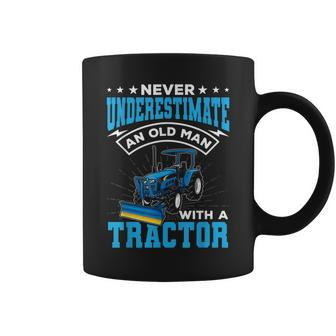 Grandpa Never Underestimate An Old Man With A Tractor Coffee Mug - Thegiftio UK