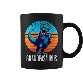 Grandpasaurus Retro Dinosaur Father's Day Trex Little Son Coffee Mug - Monsterry
