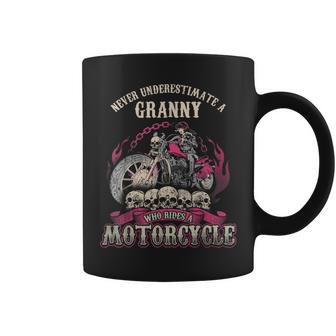 Granny Biker Chick Never Underestimate Motorcycle Coffee Mug | Mazezy