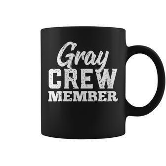 Gray Crew Member Matching Family Name Coffee Mug - Seseable