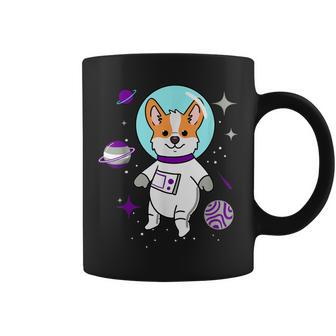 Graysexual Corgi In Space Graysexual Pride Coffee Mug - Monsterry