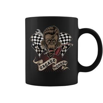 Grease Monkey Rockabilly Style Mechanic Coffee Mug - Monsterry AU