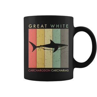 Great White Shark Carcharodon Carcharias Retro Vintage Coffee Mug - Monsterry