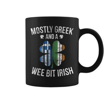 Greek Wee Bit Irish Greece St Patrick Day Coffee Mug - Monsterry AU