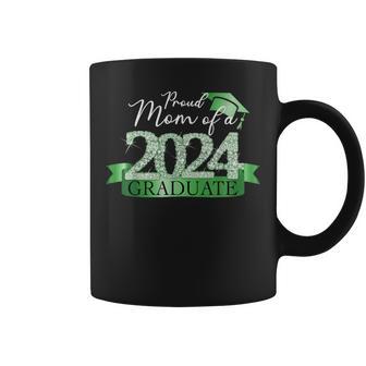 Green Black Proud Mom Of A 2024 Graduate Decoration Coffee Mug - Monsterry UK