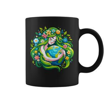 Green Goddess Earth Day Save Our Planet Girl Kid Coffee Mug - Seseable