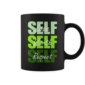 Green Self-Ish X 3 Green Color Graphic Coffee Mug - Seseable