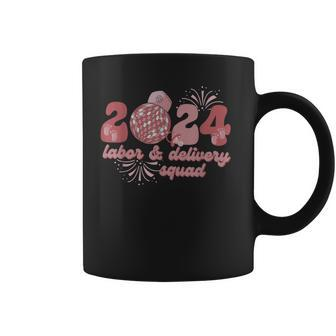 Groovy 2024 Disco Ball And Delivery Squad New Years Eve Coffee Mug | Mazezy