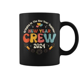 Groovy 2024 New Year's Crew Family Couple Friends Matching Coffee Mug - Thegiftio UK