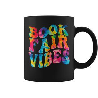 Groovy 70S Book Fair Vibe Tie Dye Reading School Librarian Coffee Mug - Thegiftio UK