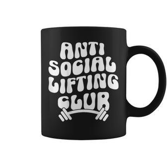 Groovy Anti Social Lifting Club Gym Trendy Coffee Mug - Monsterry