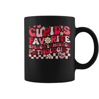 Groovy Cupid's Favorite Speech Therapist Slp Valentines Day Coffee Mug - Seseable