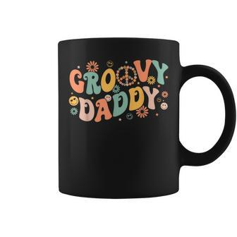 Groovy Daddy Birthday Party Peace Sign Dad 60S 70S Hippie Coffee Mug - Seseable