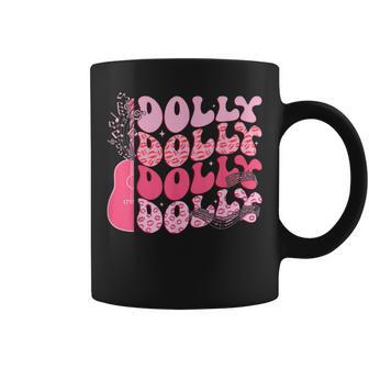 Groovy Dolly First Name Guitar Pink Cowgirl Western Coffee Mug - Seseable