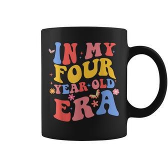 Groovy In My Four Year Old Era 4Th Birthday 4 Years Old Kid Coffee Mug - Monsterry DE