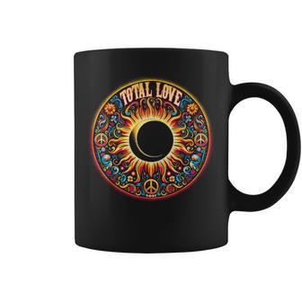 Groovy Hippy Total Solar Eclipse 2024 Total Love Coffee Mug - Monsterry CA