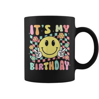 Groovy It's My Birthday Retro Smile Face Bday Party Hippie Coffee Mug - Monsterry