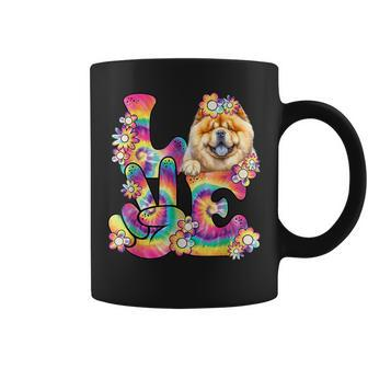Groovy Love Chow Chow Tie Dye Dog Mom Dad Coffee Mug - Monsterry UK